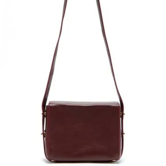 Brown Thacker Leather Crossbody Square Handbag (NWT)